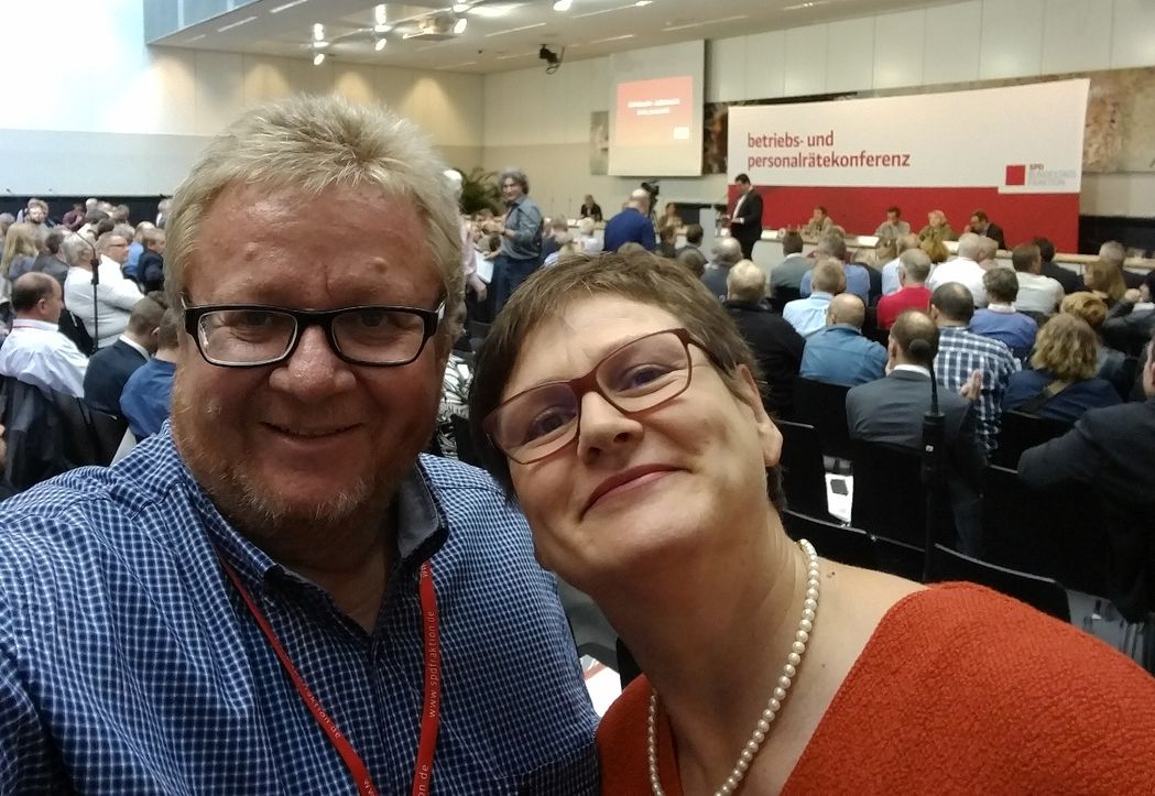 Leni Breymaier und Hans-Peter Neff bei der SPD-Betriebsrätekonferenz