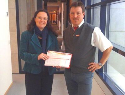 Andrea Nahles und Manfred Bleil