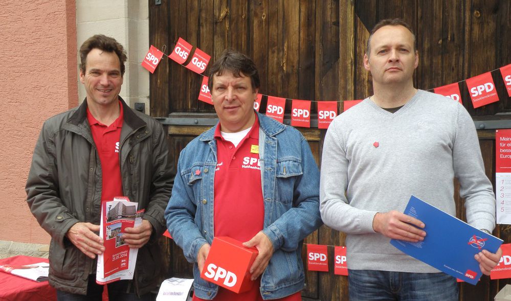 Infostand der SPD Heidenheim am Lokschuppen
