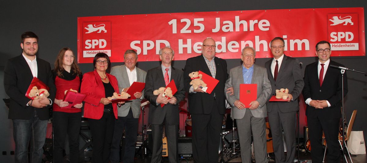 Ehrungen beim Festakt 125 Jahre SPD Heidenheim